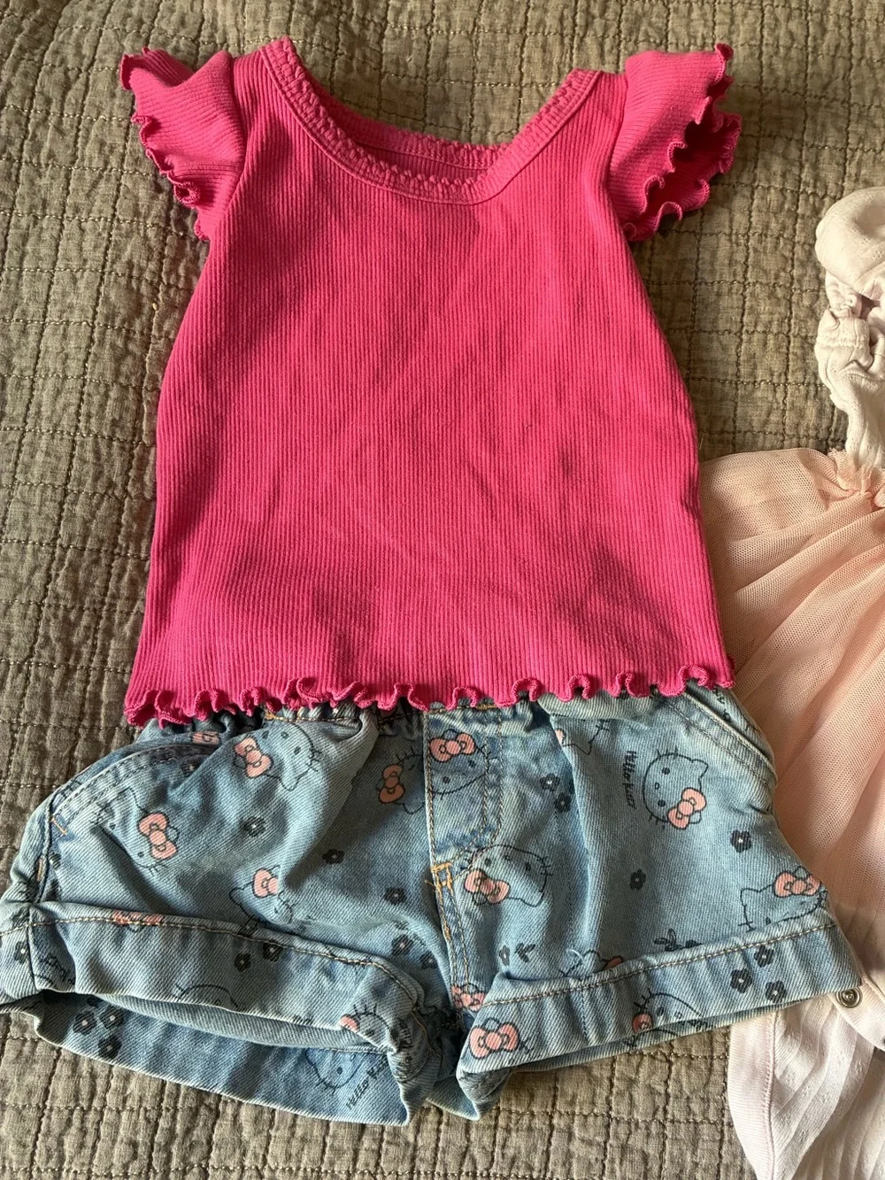 GAP Bright Pink Ruffle Sleeve Bodysuit